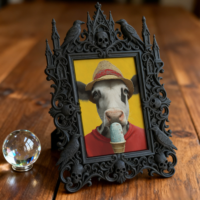 Gothic Dark Frame | Gothic Pub Photo Display, Wall/Tabletop, Waterproof Plastic
