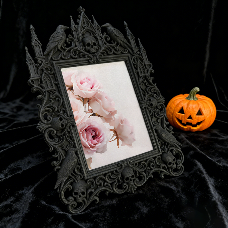 Gothic Dark Frame | Bar Counter Corner Decor, Photo Ornament, Wall/Tabletop, Waterproof Plastic