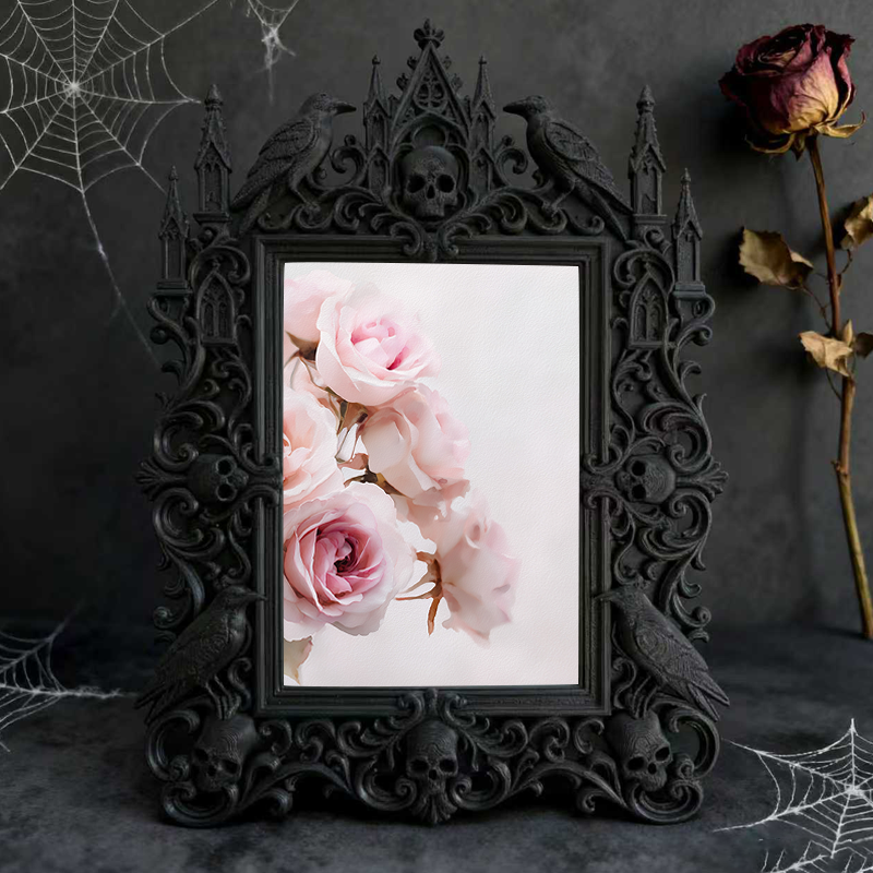 Gothic Dark Frame | Bar Counter Corner Decor, Photo Ornament, Wall/Tabletop, Waterproof Plastic