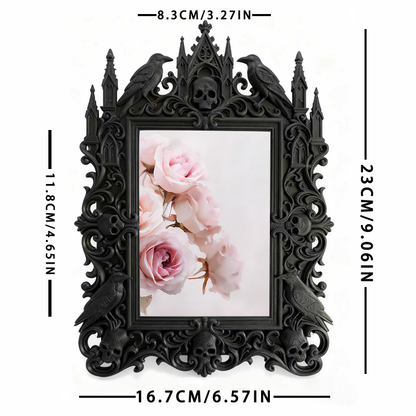 Gothic Dark Frame | Bar Counter Corner Decor, Photo Ornament, Wall/Tabletop, Waterproof Plastic