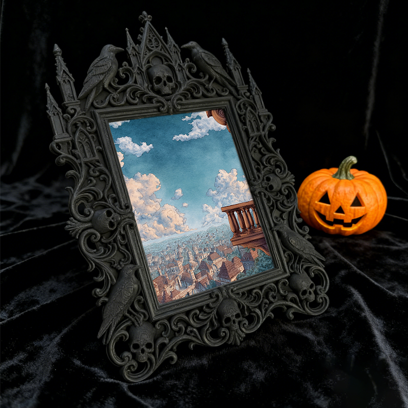 Gothic Dark Frame | Cocktail Bar Photo Prop, Wall-mountable/Desktop, Waterproof Plastic Frame