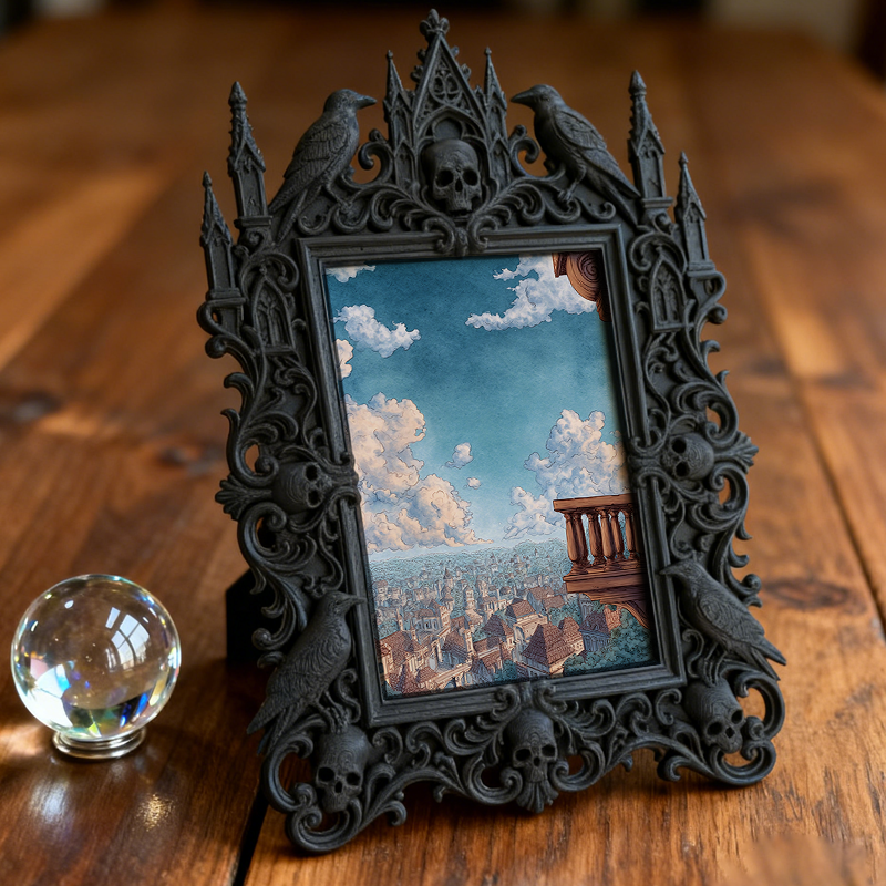 Gothic Dark Frame | Cocktail Bar Photo Prop, Wall-mountable/Desktop, Waterproof Plastic Frame