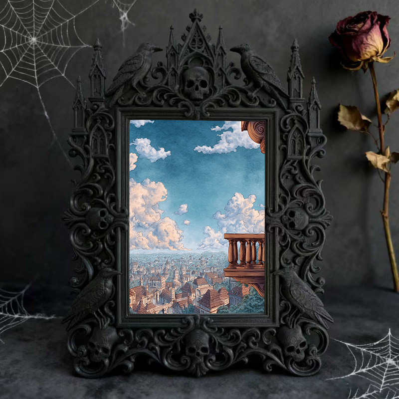Gothic Dark Frame | Cocktail Bar Photo Prop, Wall-mountable/Desktop, Waterproof Plastic Frame