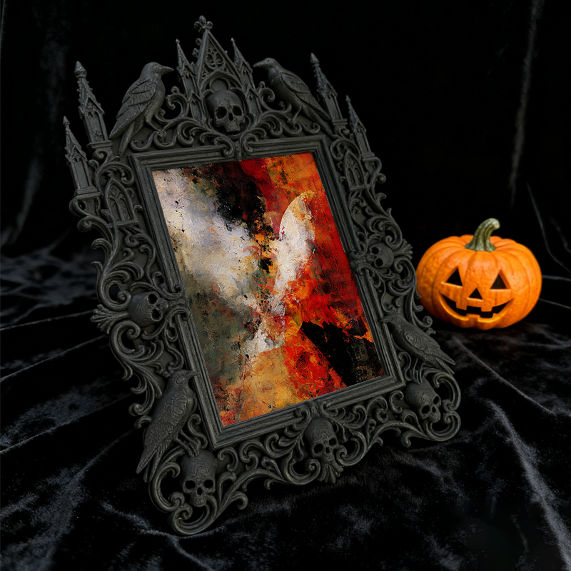 Gothic Dark Frame | Vampire-themed Bar Decor, Photo Display, Waterproof Plastic Material