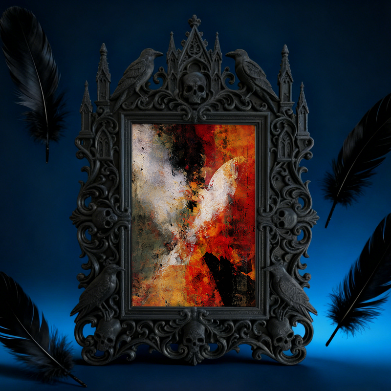 Gothic Dark Frame | Vampire-themed Bar Decor, Photo Display, Waterproof Plastic Material