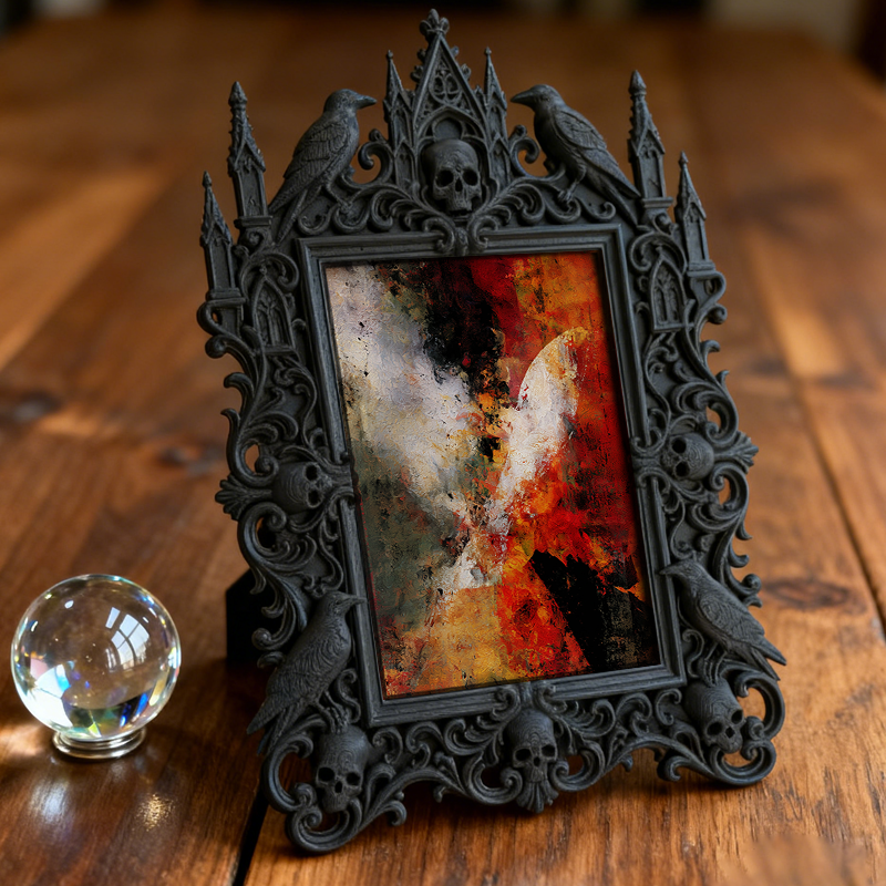 Gothic Dark Frame | Vampire-themed Bar Decor, Photo Display, Waterproof Plastic Material