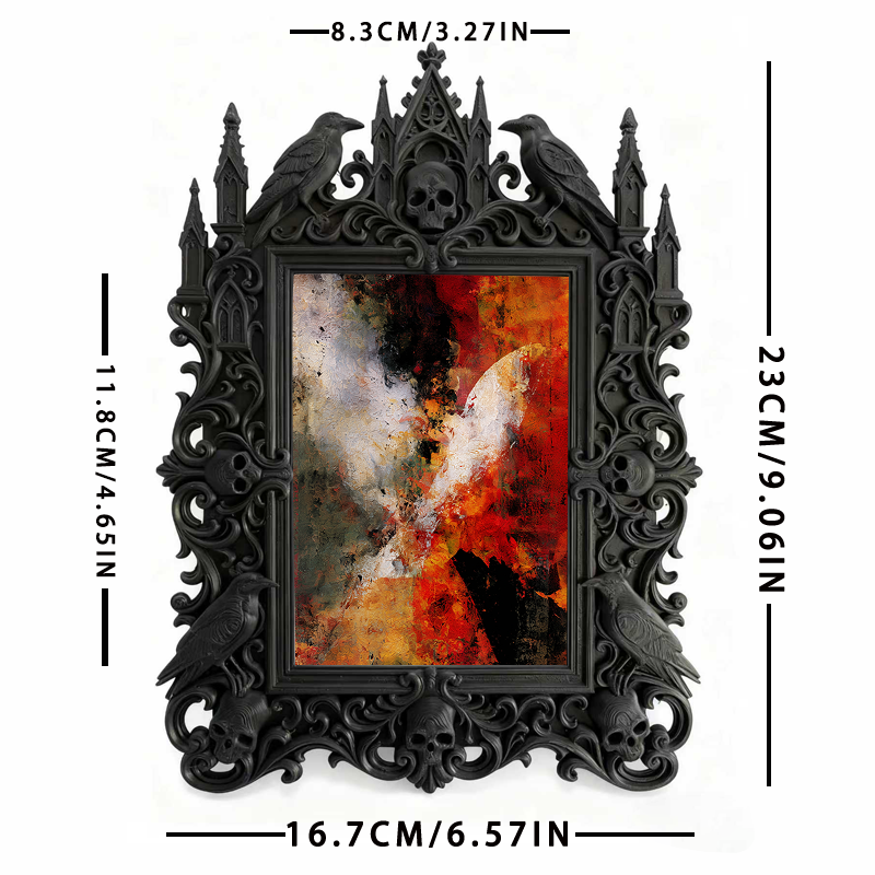 Gothic Dark Frame | Vampire-themed Bar Decor, Photo Display, Waterproof Plastic Material
