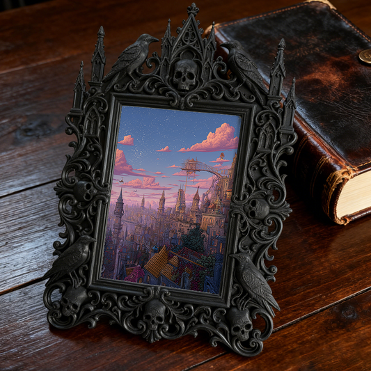 Gothic Dark Frame | Retro Bar Photo Frame, Waterproof Plastic, Desktop & Wall Decor