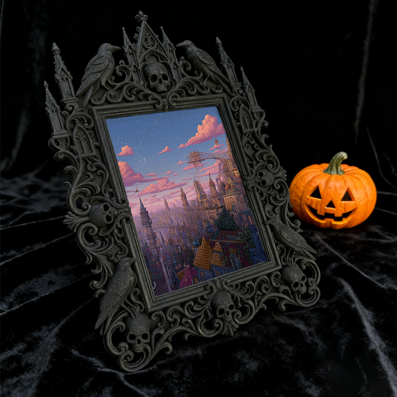 Gothic Dark Frame | Retro Bar Photo Frame, Waterproof Plastic, Desktop & Wall Decor