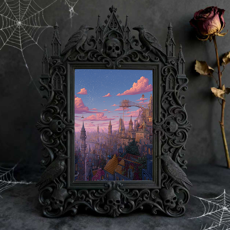 Gothic Dark Frame | Retro Bar Photo Frame, Waterproof Plastic, Desktop & Wall Decor