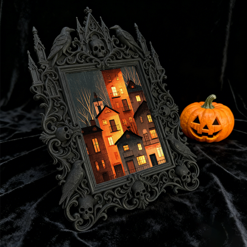 Gothic Dark Frame | Gothic Bar Counter Decor, Photo Holder, Waterproof Plastic Frame