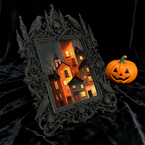 Gothic Dark Frame | Gothic Bar Counter Decor, Photo Holder, Waterproof Plastic Frame