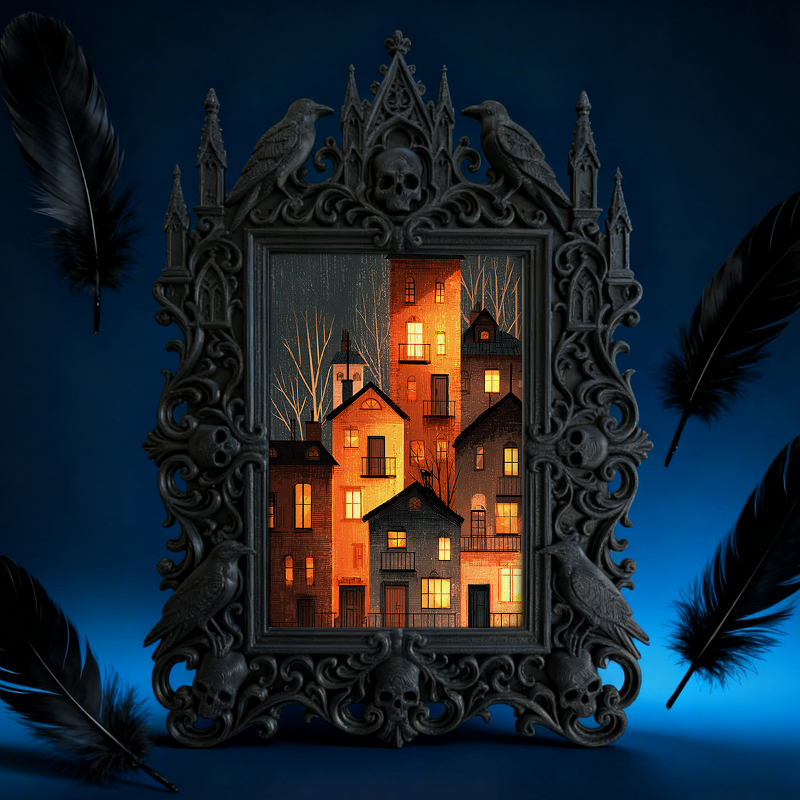 Gothic Dark Frame | Gothic Bar Counter Decor, Photo Holder, Waterproof Plastic Frame