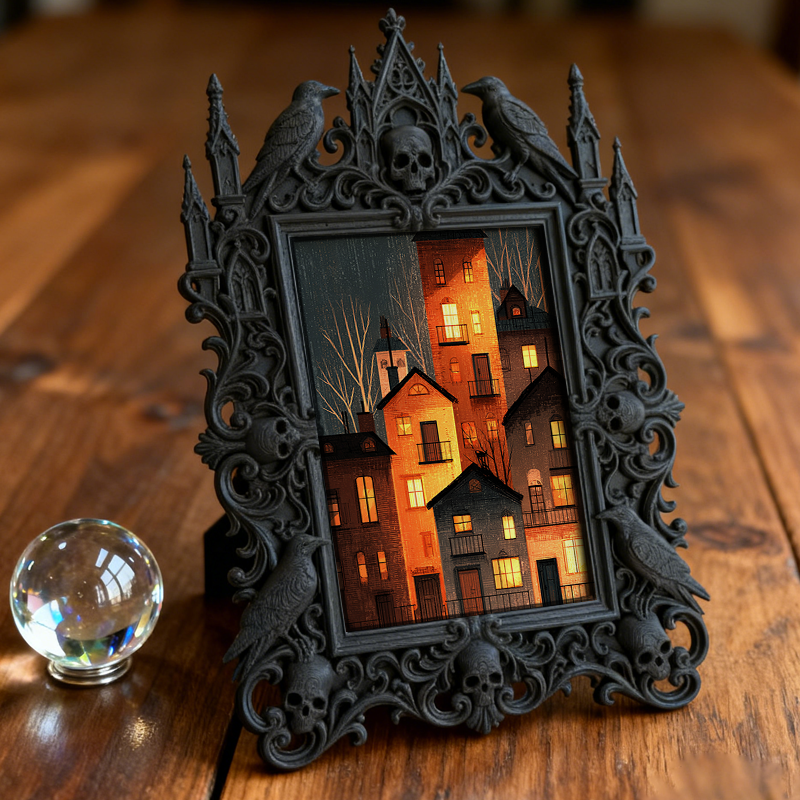 Gothic Dark Frame | Gothic Bar Counter Decor, Photo Holder, Waterproof Plastic Frame