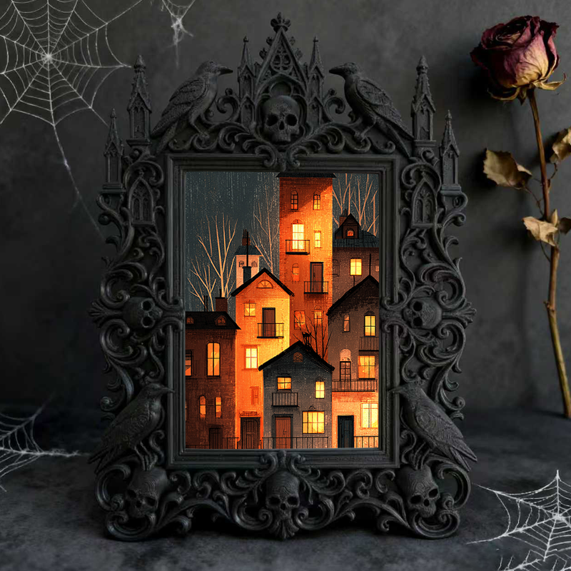 Gothic Dark Frame | Gothic Bar Counter Decor, Photo Holder, Waterproof Plastic Frame