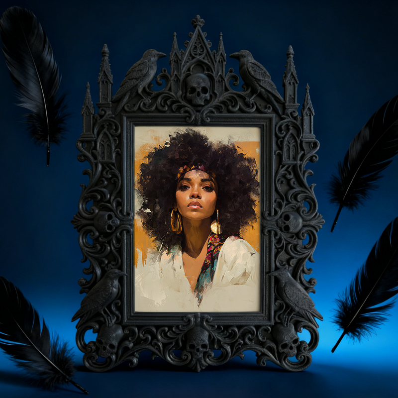 Gothic Dark Frame | Bar Lounge Corner Decor, Photo Ornament, Waterproof Plastic