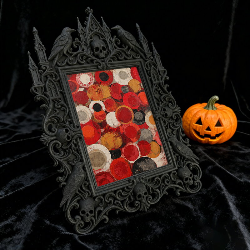Gothic Dark Frame | Dark-style Bar Photo Decor, Dual-use Wall/Desktop, Waterproof Plastic