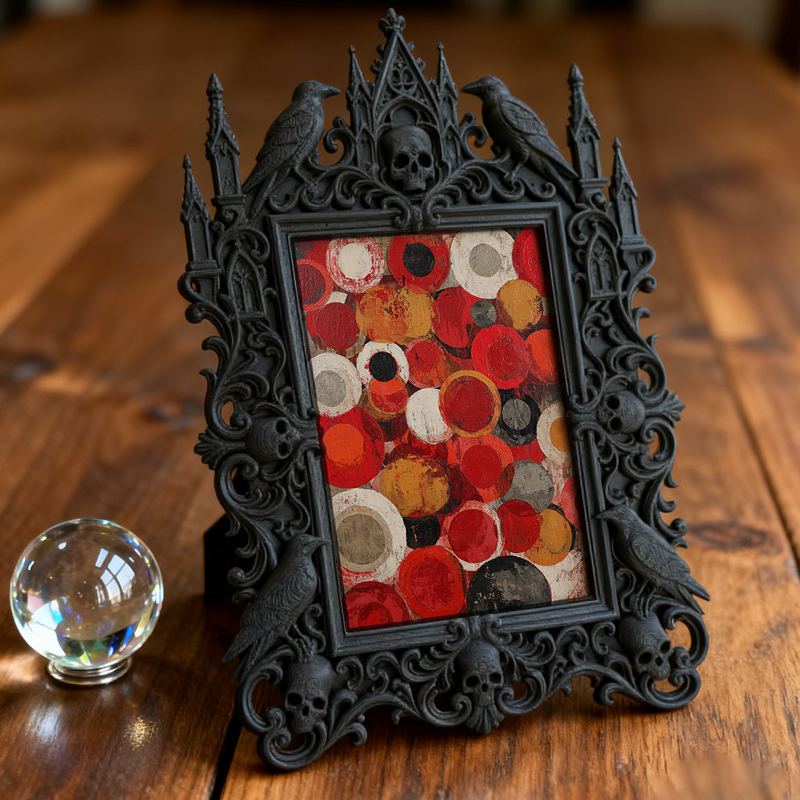 Gothic Dark Frame | Dark-style Bar Photo Decor, Dual-use Wall/Desktop, Waterproof Plastic