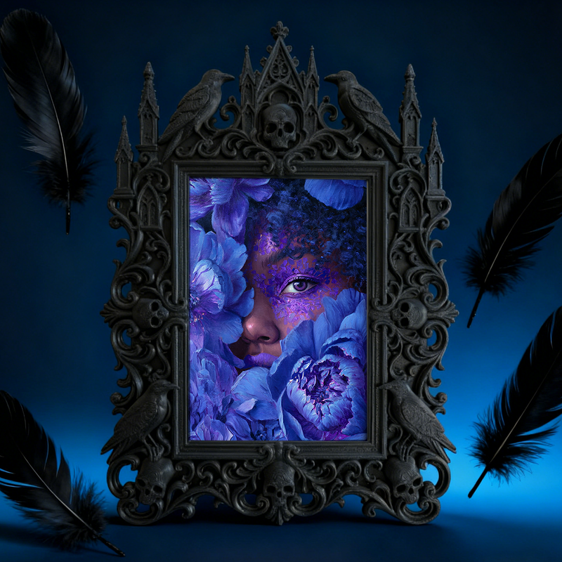 Gothic Dark Frame | Speakeasy Bar Ornament, Photo Display Frame, Waterproof Plastic