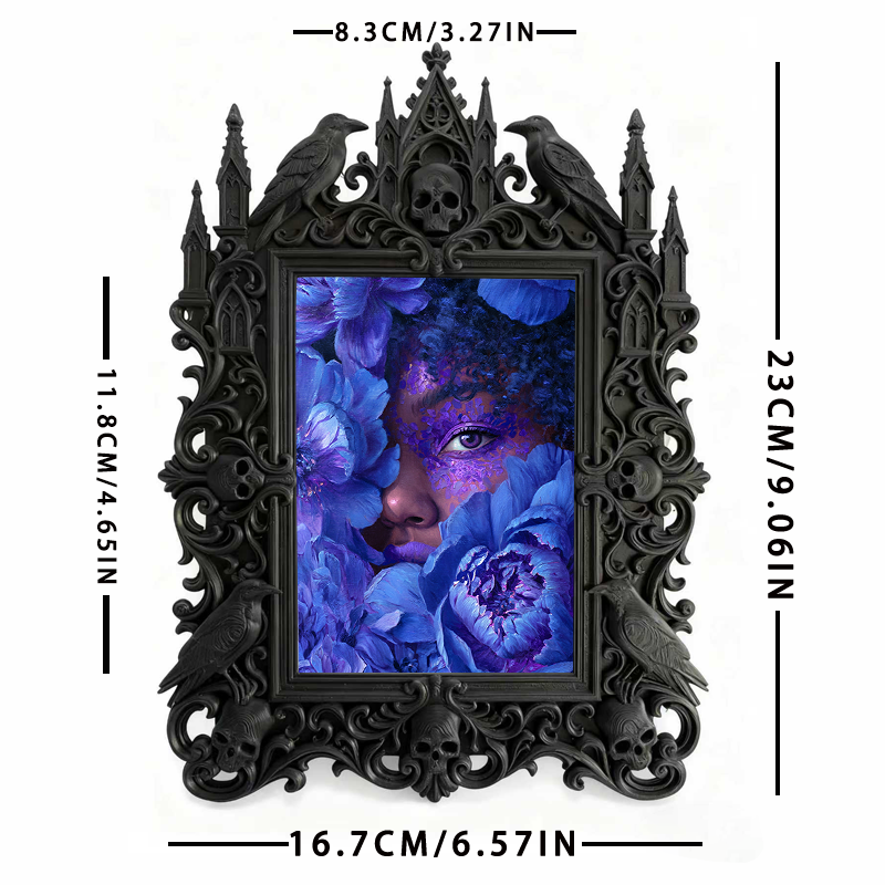 Gothic Dark Frame | Speakeasy Bar Ornament, Photo Display Frame, Waterproof Plastic