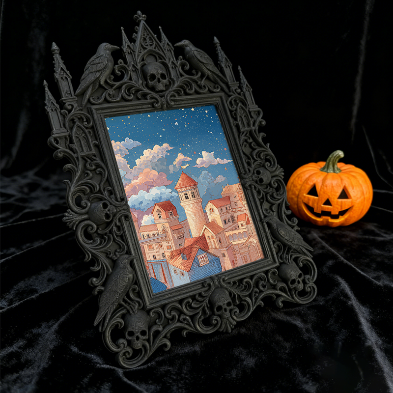 Gothic Dark Frame | Gothic Pub Counter Decor, Wall/Tabletop, Waterproof Plastic