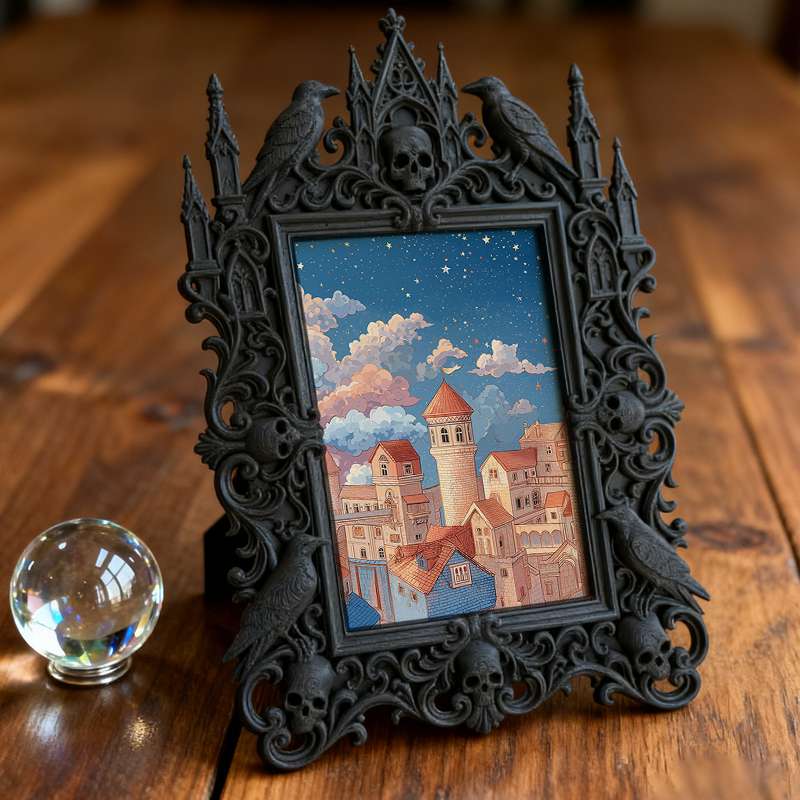 Gothic Dark Frame | Gothic Pub Counter Decor, Wall/Tabletop, Waterproof Plastic