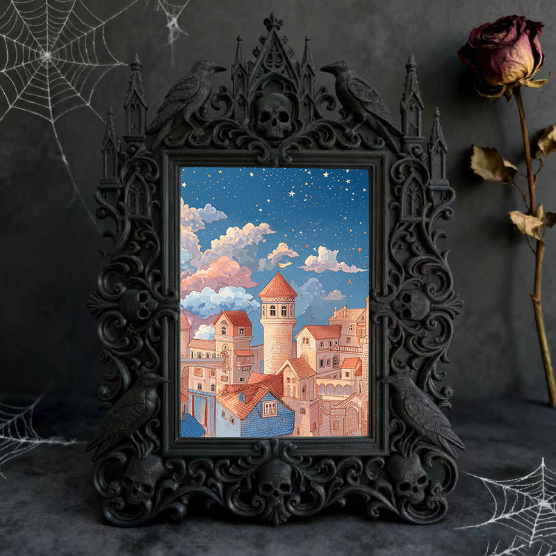 Gothic Dark Frame | Gothic Pub Counter Decor, Wall/Tabletop, Waterproof Plastic
