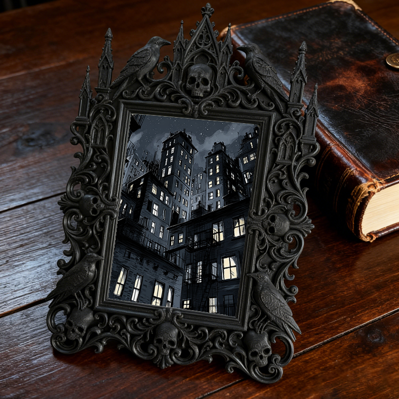 Gothic Dark Frame | Bar Wall Corner Photo Prop, Waterproof Plastic Decor Frame