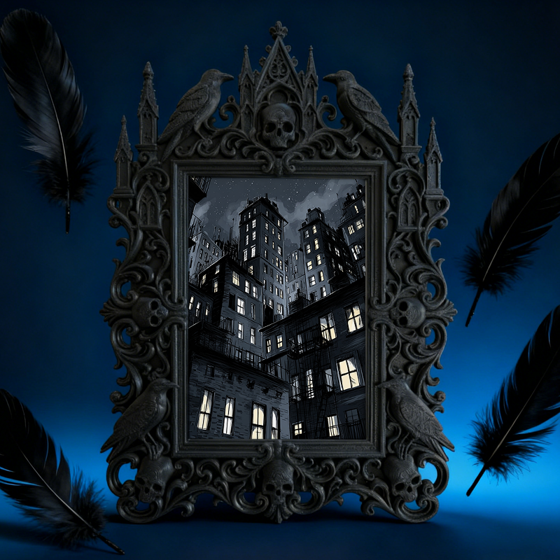 Gothic Dark Frame | Bar Wall Corner Photo Prop, Waterproof Plastic Decor Frame