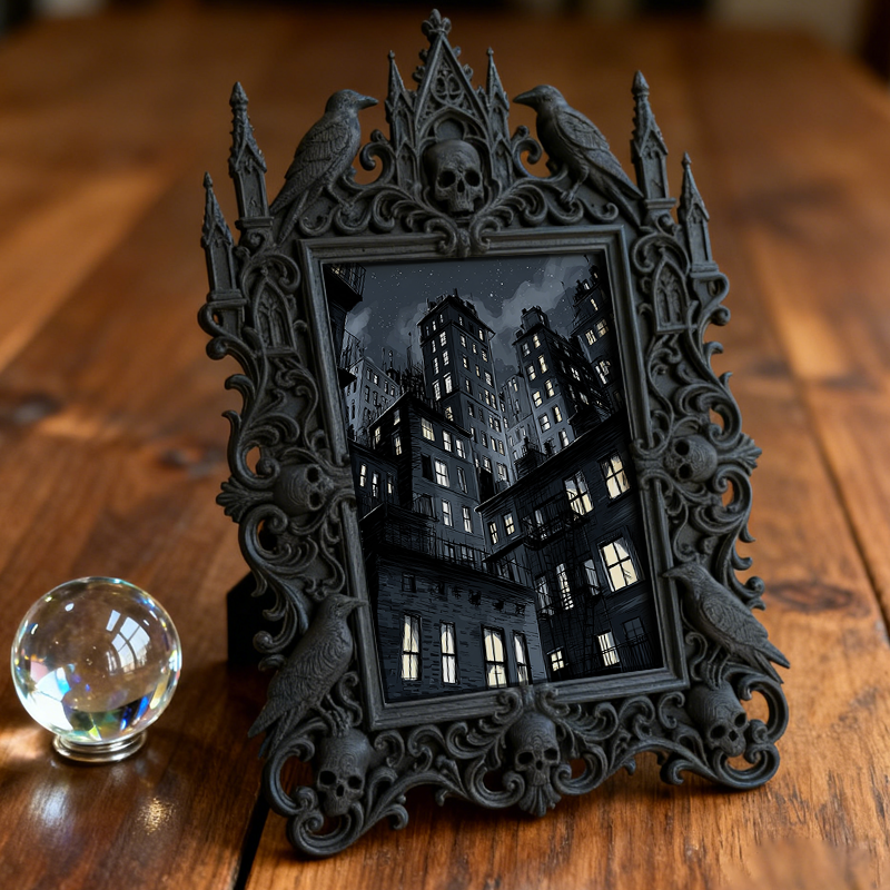 Gothic Dark Frame | Bar Wall Corner Photo Prop, Waterproof Plastic Decor Frame