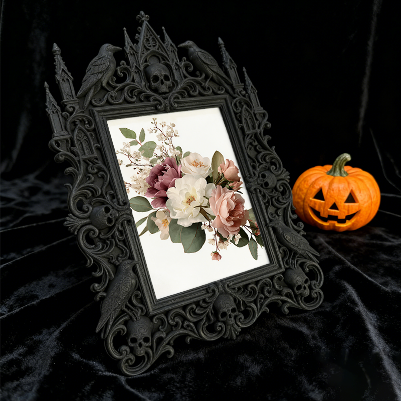 Gothic Dark Frame | Bar Desktop Photo Ornament, Dual-use Wall/Tabletop, Waterproof Plastic