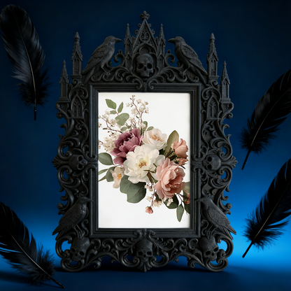 Gothic Dark Frame | Bar Desktop Photo Ornament, Dual-use Wall/Tabletop, Waterproof Plastic