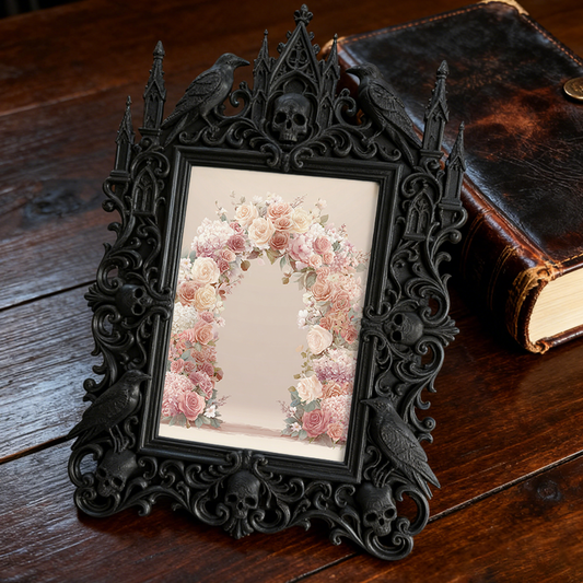 Gothic Dark Frame | Vampire Bar Counter Decor, Photo Display, Waterproof Plastic Frame