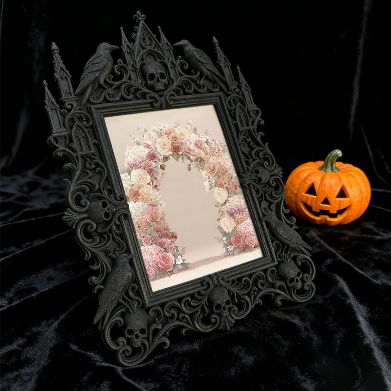 Gothic Dark Frame | Vampire Bar Counter Decor, Photo Display, Waterproof Plastic Frame