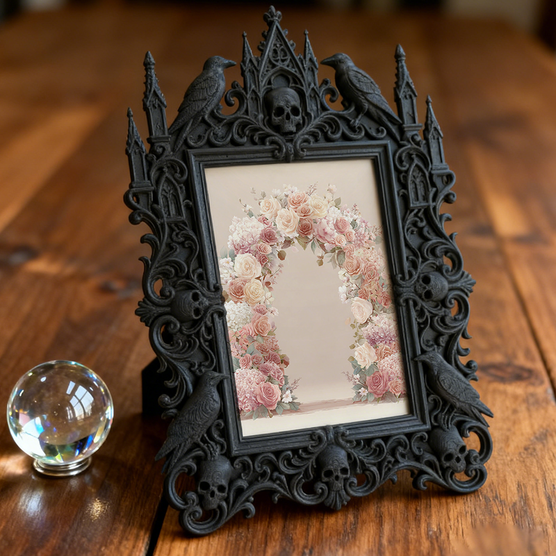 Gothic Dark Frame | Vampire Bar Counter Decor, Photo Display, Waterproof Plastic Frame