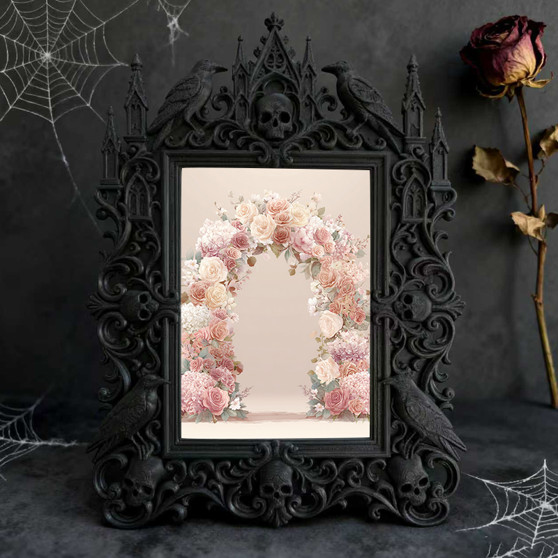 Gothic Dark Frame | Vampire Bar Counter Decor, Photo Display, Waterproof Plastic Frame