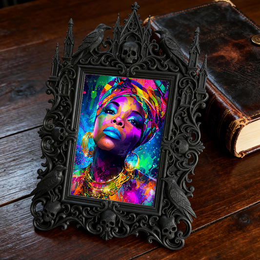 Gothic Dark Frame | Gothic Bar Corner Prop, Wall-mountable/Desktop, Waterproof Plastic