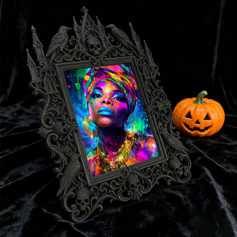 Gothic Dark Frame | Gothic Bar Corner Prop, Wall-mountable/Desktop, Waterproof Plastic