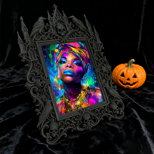 Gothic Dark Frame | Gothic Bar Corner Prop, Wall-mountable/Desktop, Waterproof Plastic