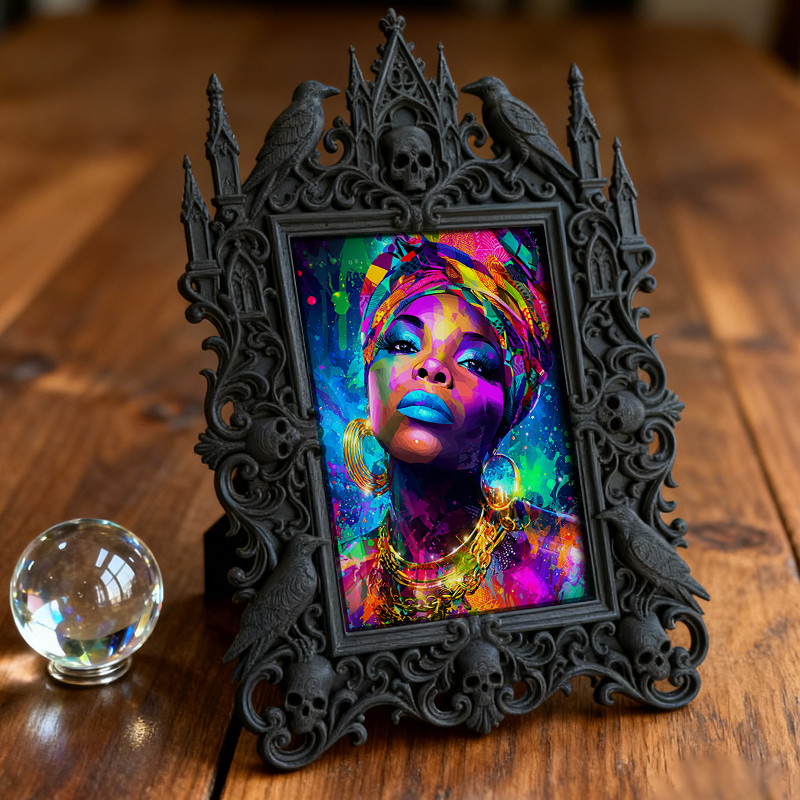 Gothic Dark Frame | Gothic Bar Corner Prop, Wall-mountable/Desktop, Waterproof Plastic
