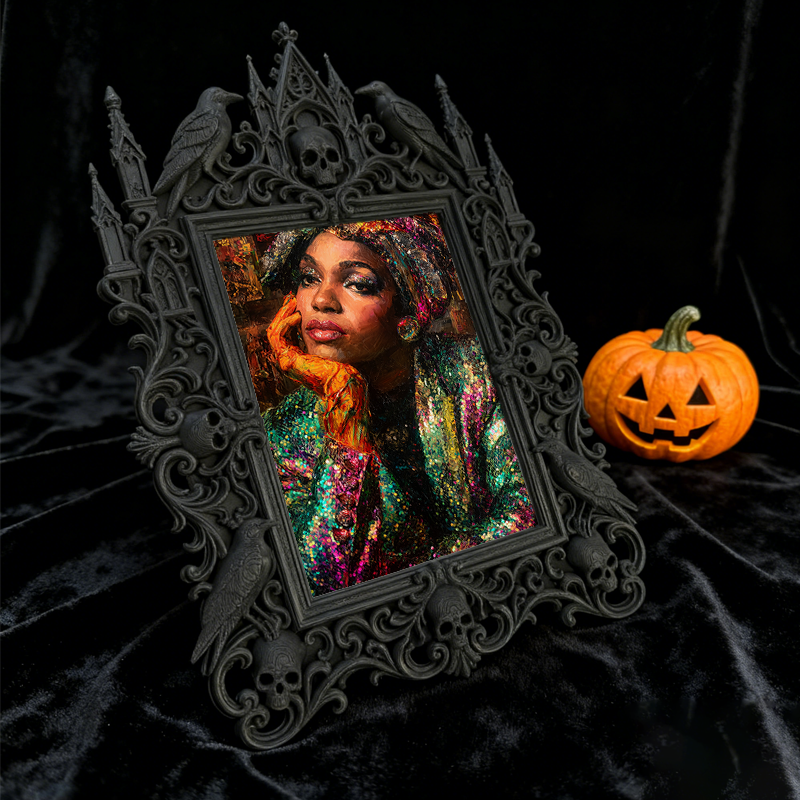 Gothic Dark Frame | Bar Photo Display Frame, Waterproof Plastic, Dual-use Decor