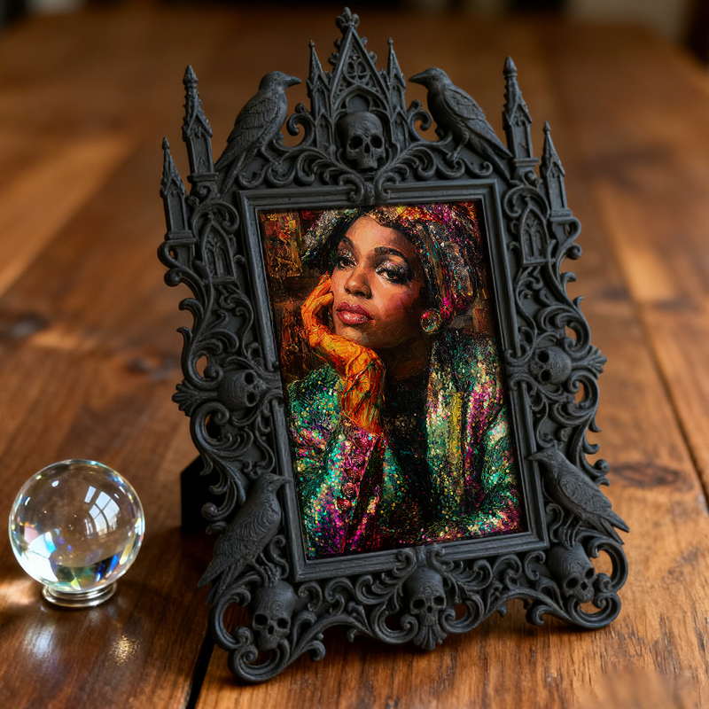 Gothic Dark Frame | Bar Photo Display Frame, Waterproof Plastic, Dual-use Decor