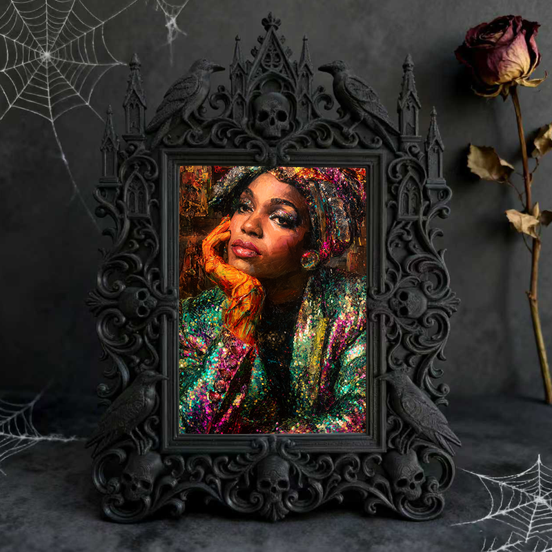 Gothic Dark Frame | Bar Photo Display Frame, Waterproof Plastic, Dual-use Decor