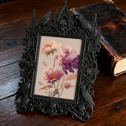 Gothic Dark Frame | Cocktail Bar Corner Decor, Photo Ornament, Waterproof Plastic