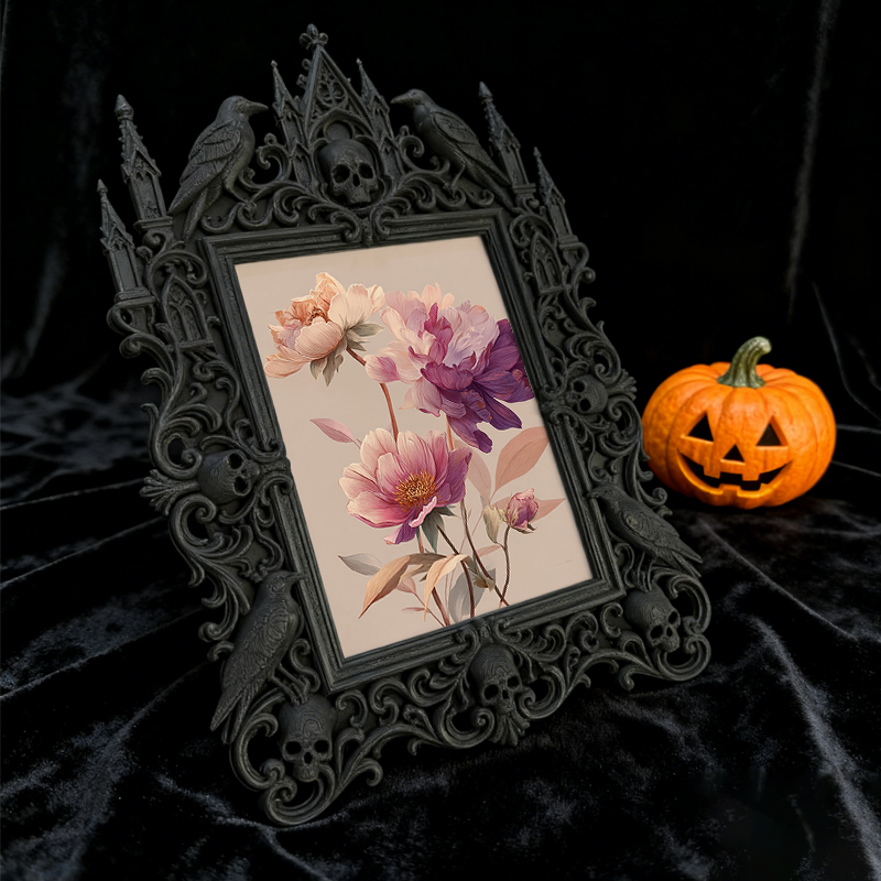 Gothic Dark Frame | Cocktail Bar Corner Decor, Photo Ornament, Waterproof Plastic