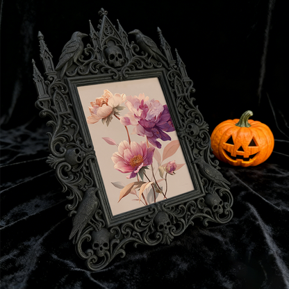 Gothic Dark Frame | Cocktail Bar Corner Decor, Photo Ornament, Waterproof Plastic