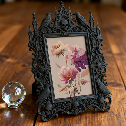 Gothic Dark Frame | Cocktail Bar Corner Decor, Photo Ornament, Waterproof Plastic