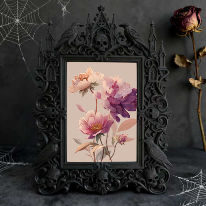 Gothic Dark Frame | Cocktail Bar Corner Decor, Photo Ornament, Waterproof Plastic