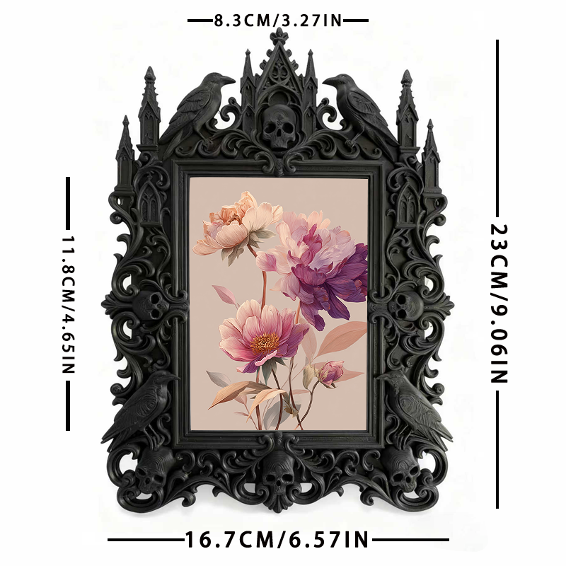 Gothic Dark Frame | Cocktail Bar Corner Decor, Photo Ornament, Waterproof Plastic