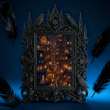 Gothic Dark Frame | Punk Gothic Bar Prop, Wall/Desktop Photo Frame, Waterproof Plastic